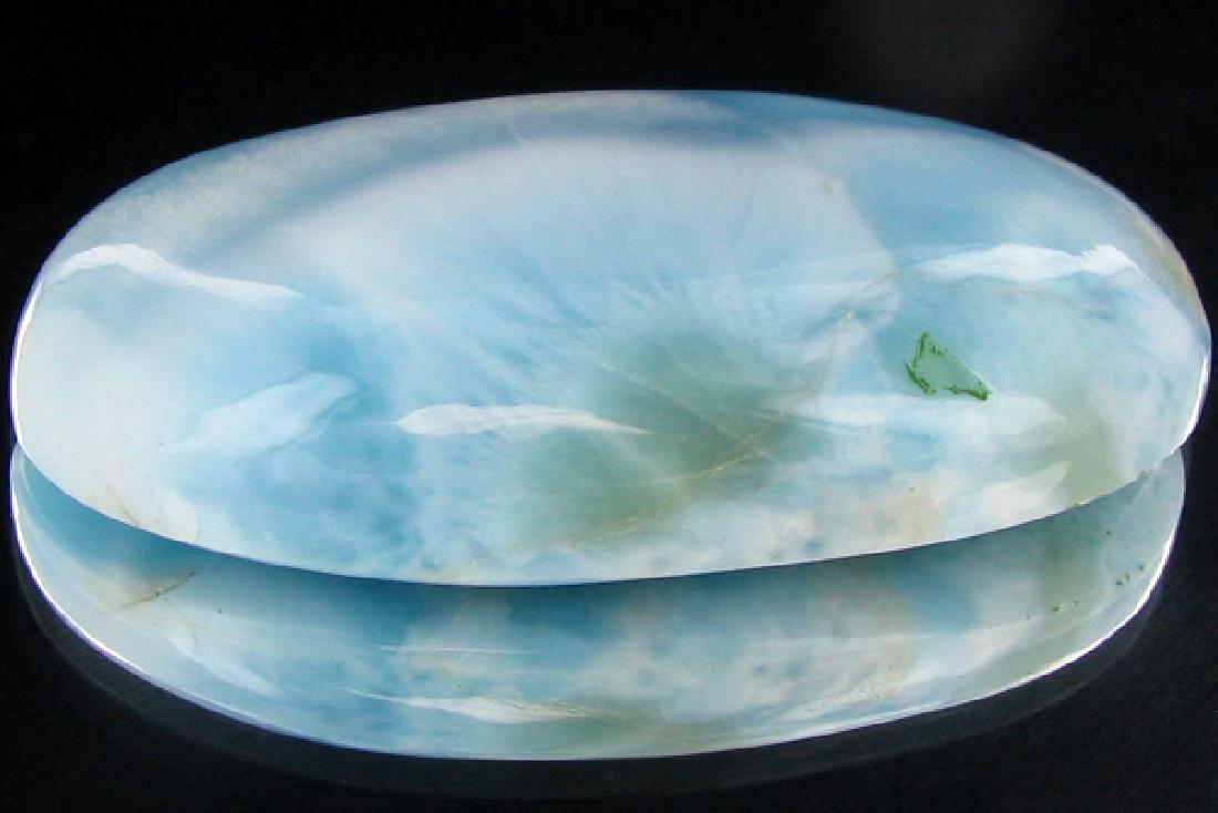 60.65ct Blue Green Larimar/Pectolite Cabochon: Excellent scarce treated grade 6 of 10 specimen; Dominican Republic origin, the world's only source