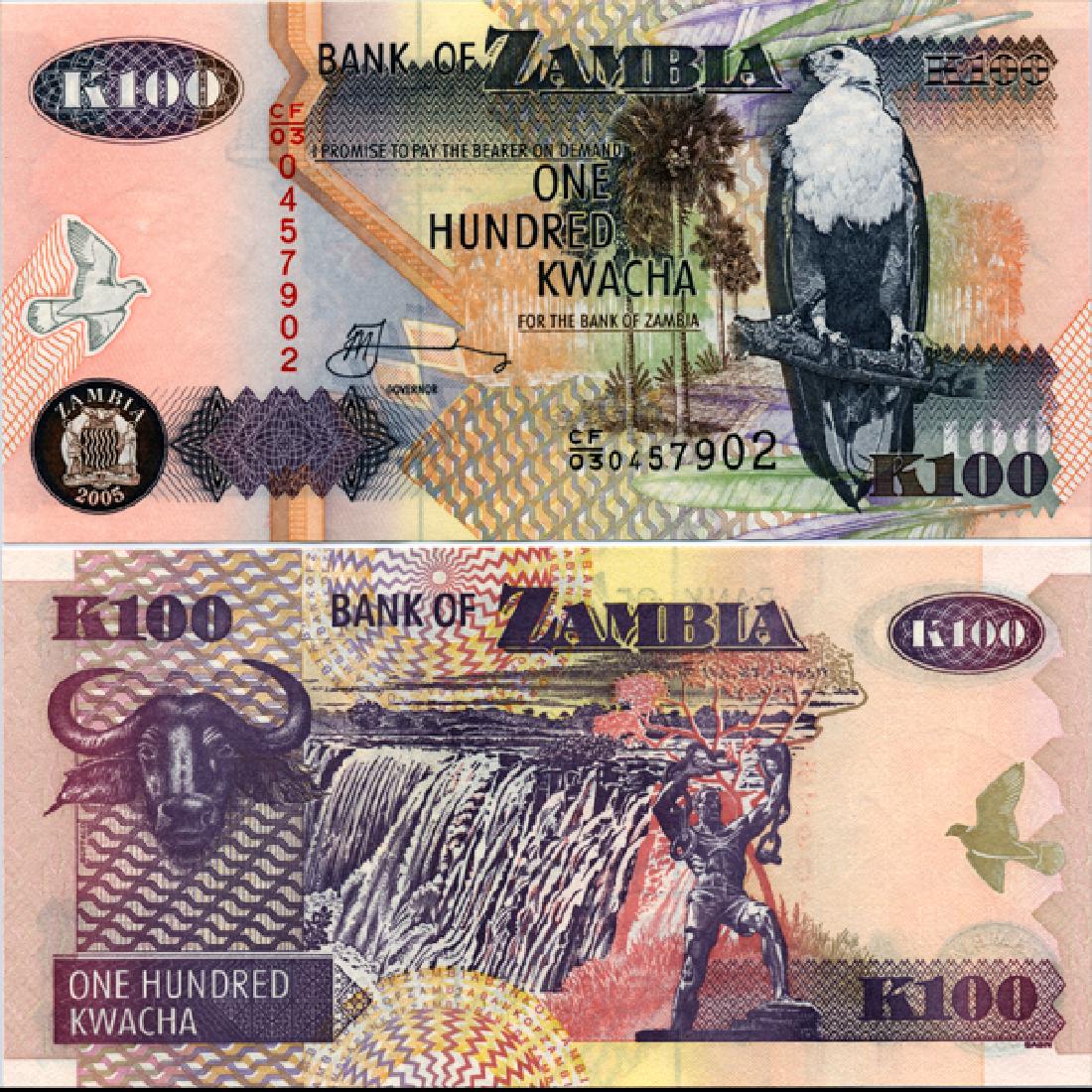2005 Zambia 100 Kwacha Note GEM Crisp Unc (1 of 1)