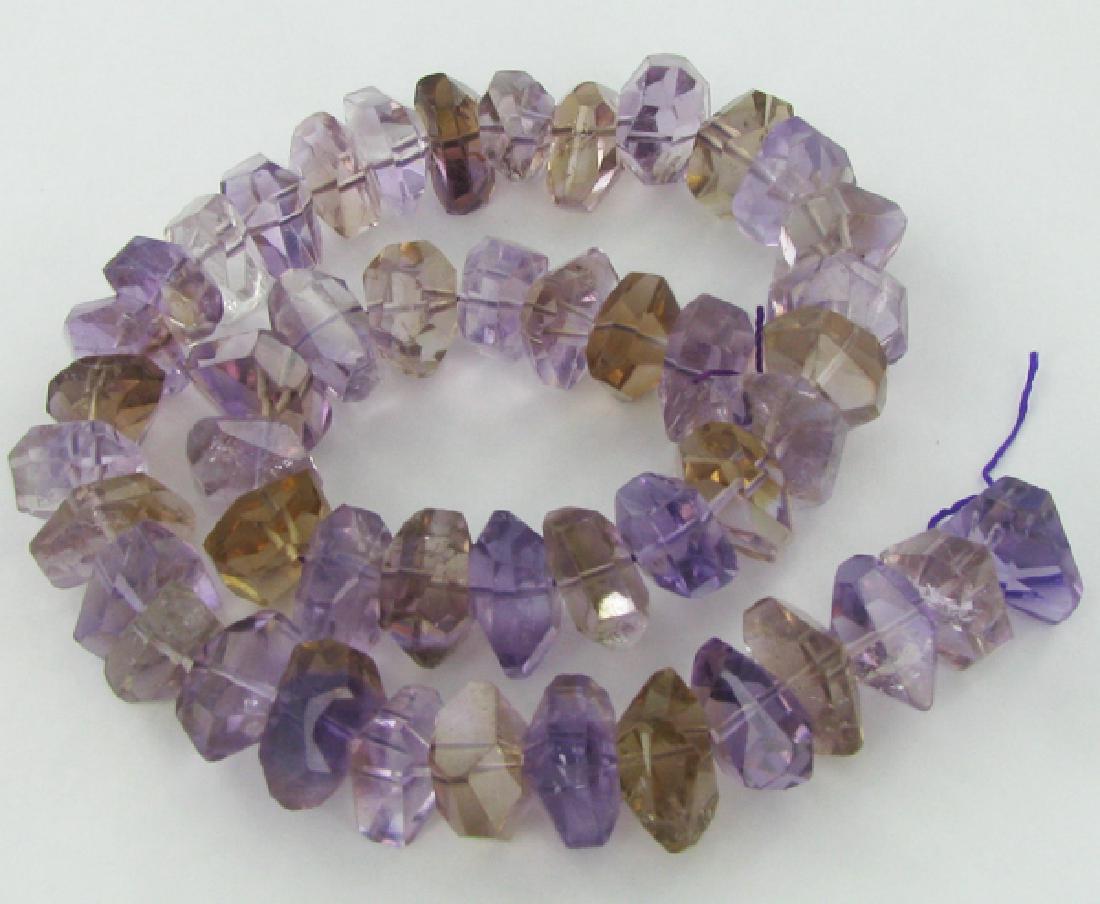 590twc Purple Green Faceted Amethyst Crystal Strand (1 of 1)