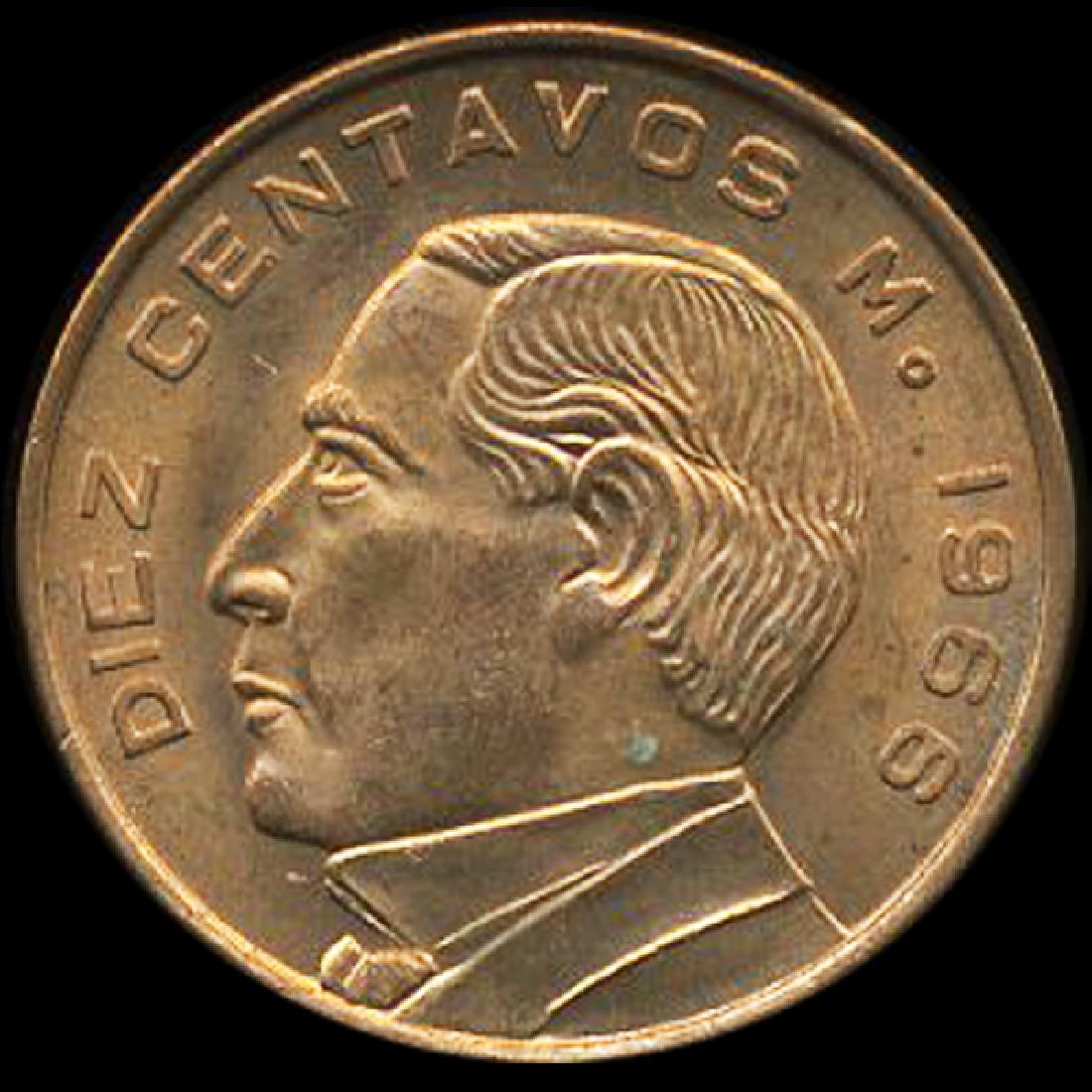 1966 Mexico 10c CHOICE+ Unc Red ERROR (1 of 2)