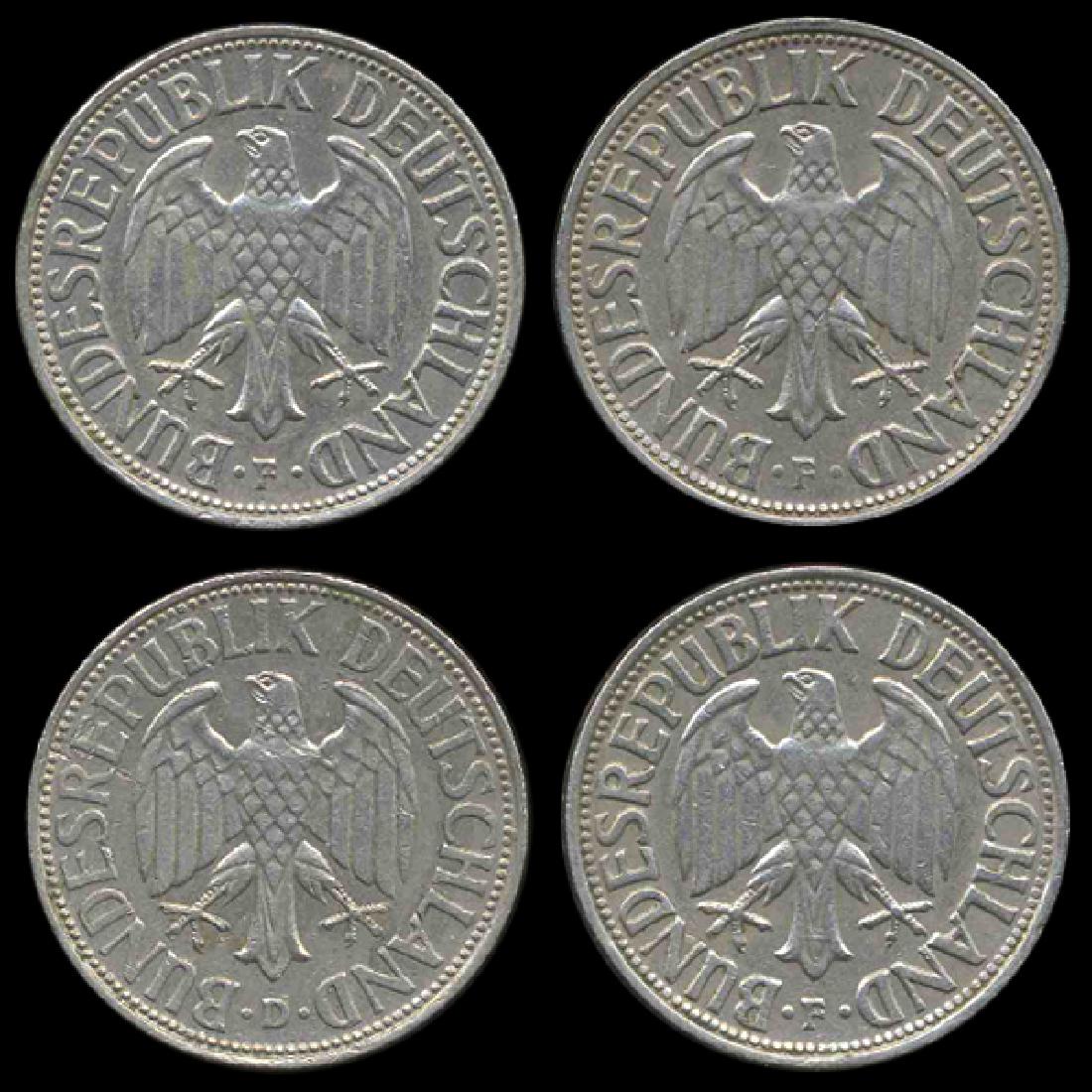 1966D/F Germany 1 Mark Hi Grade Scarce 4 Pcs (1 of 2)