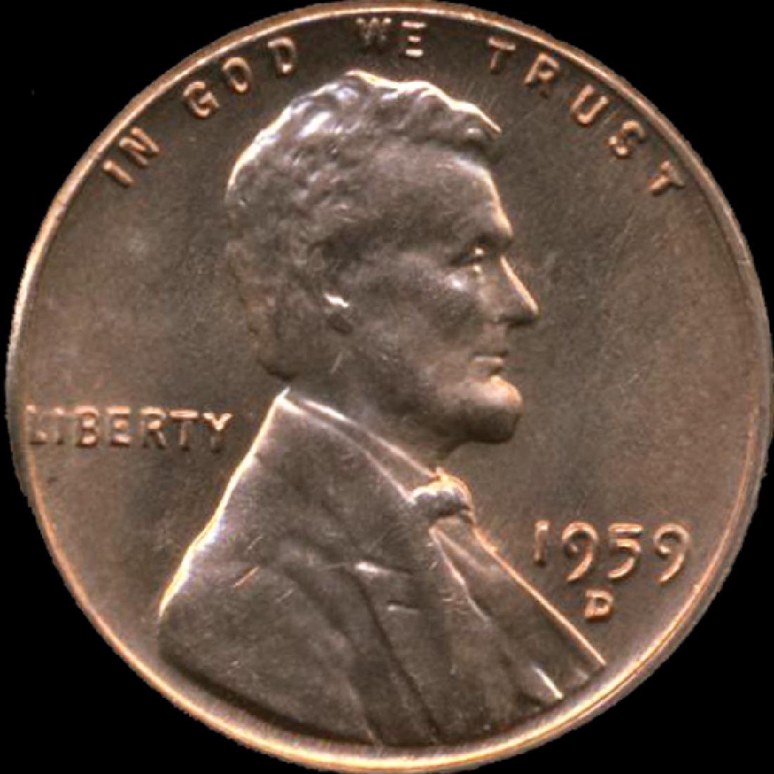 1959D Lincoln Cent GEM++ Unc Reverse CUD ERROR (1 of 2)
