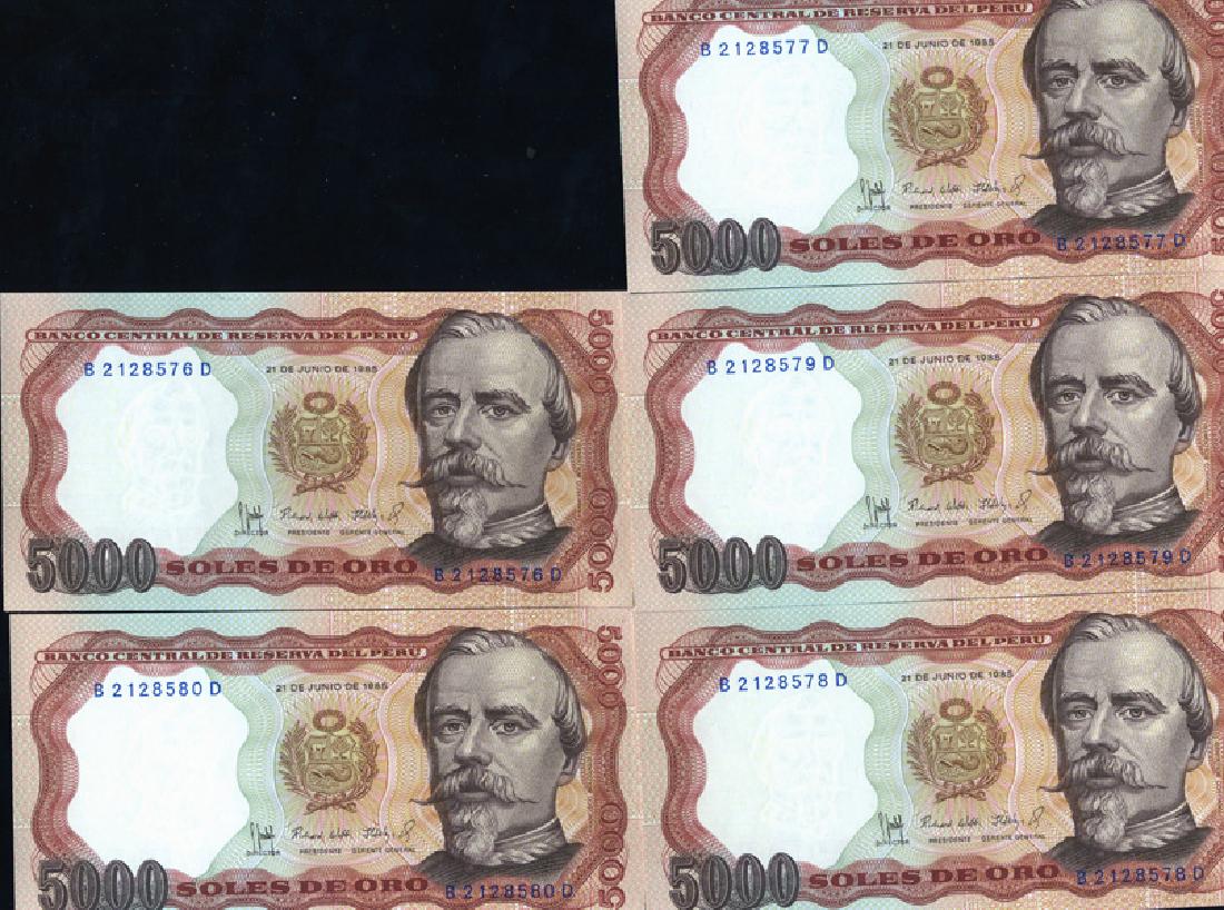 1985 Peru 5000S Crisp Unc Note 11pcs Scarce Sequential (1 of 4)