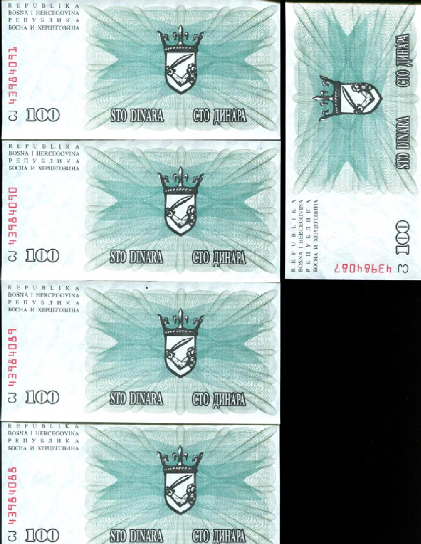 1992 Bosnia 100D Crisp Unc Note 10pcs Scarce Sequential (1 of 4)