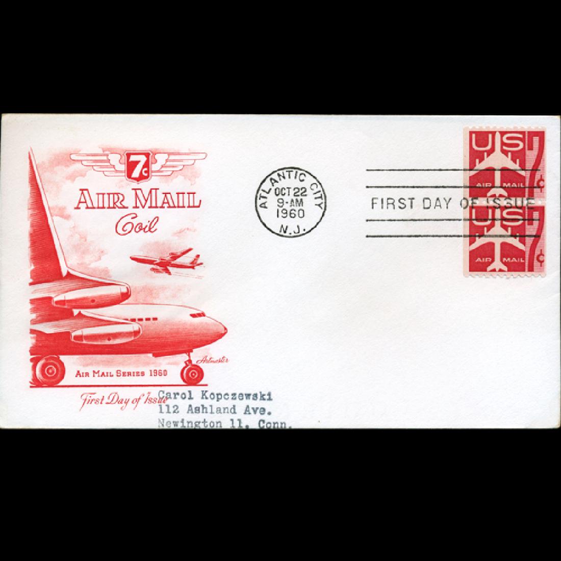 1960 US First Day Airmail Pair Postal Cover (1 of 1)