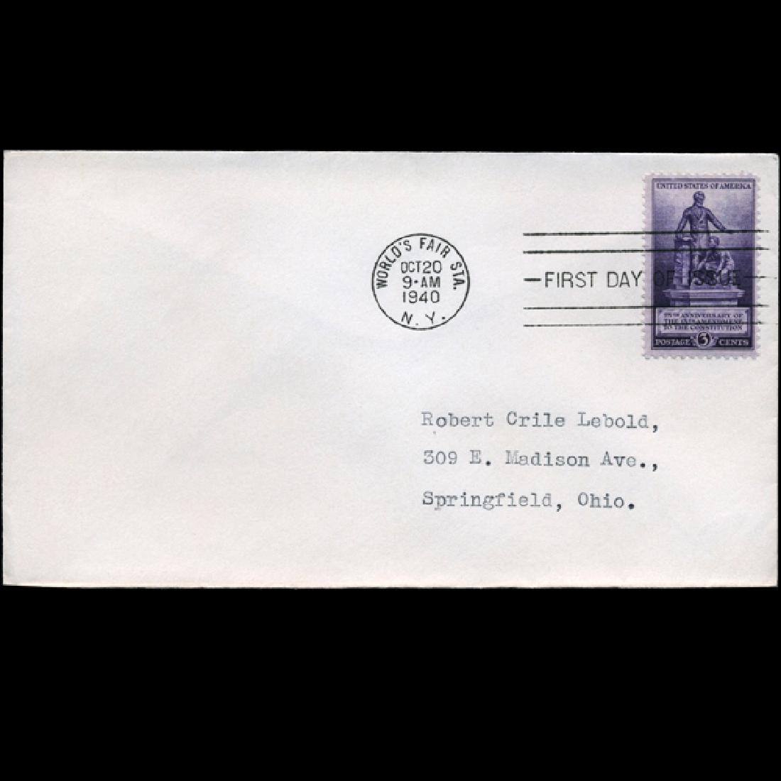 1940 US First Day Postal Cover (1 of 1)