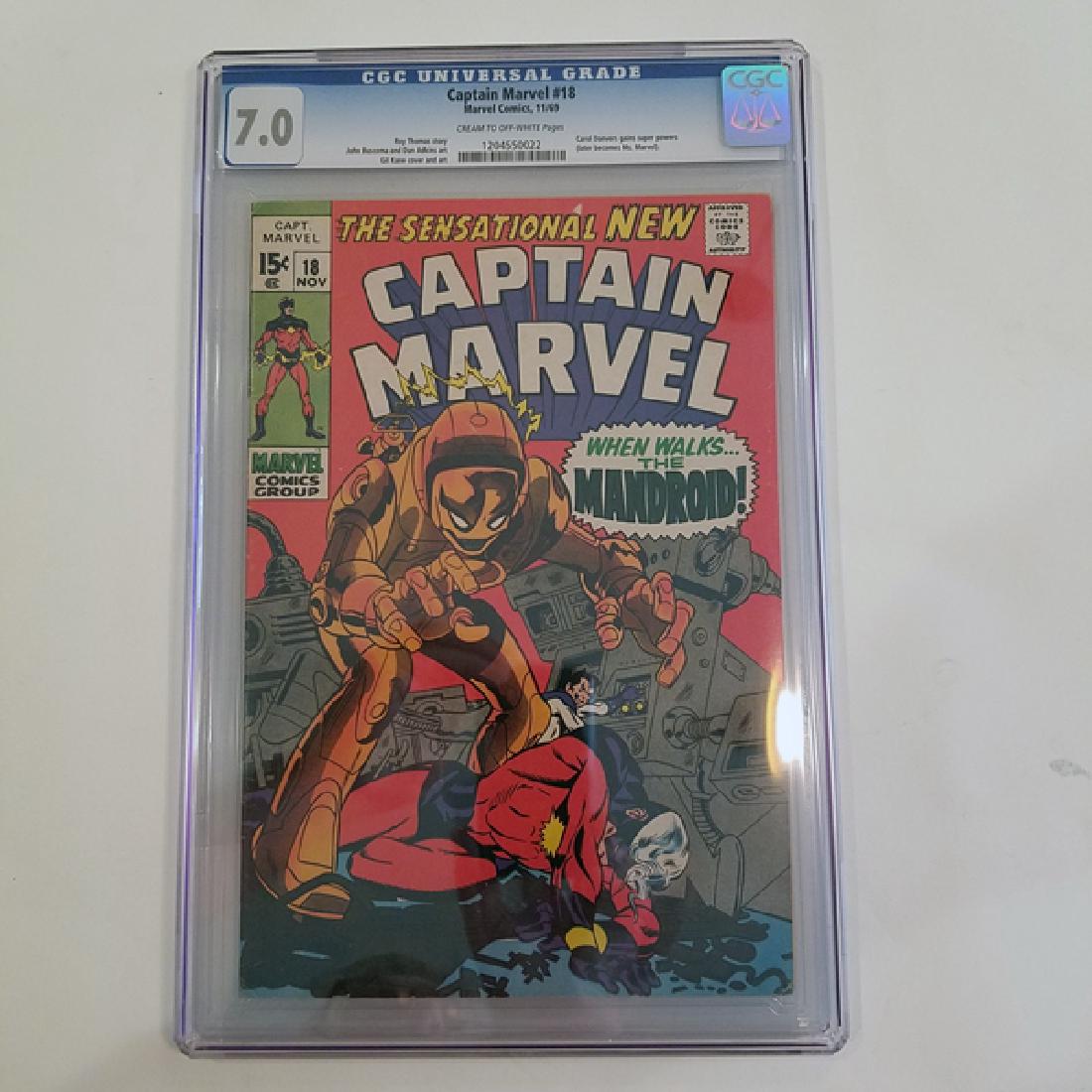 Comic Captain Marvel #18-1969 CGC Graded 7.0 VF/F (1 of 1)