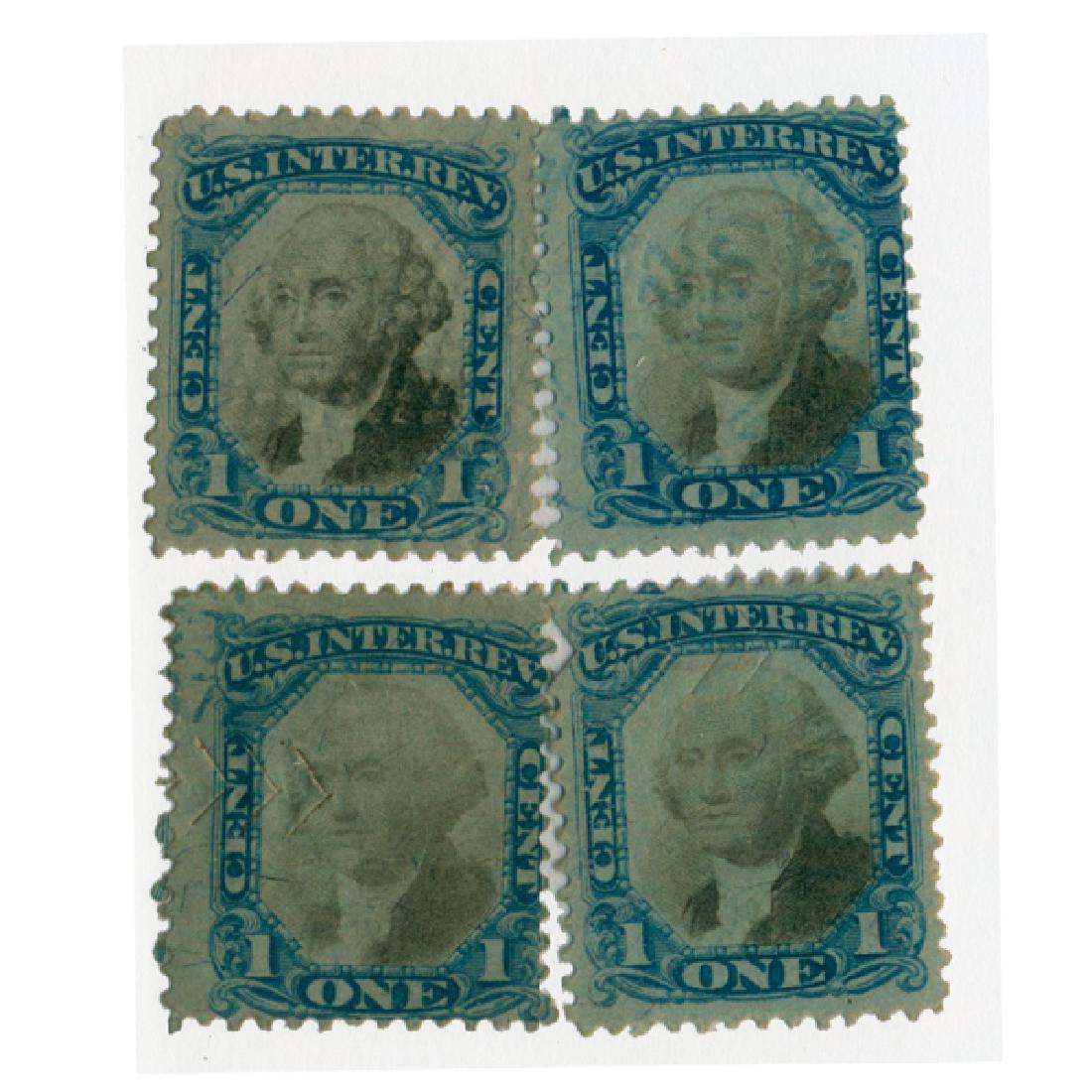1871 US 2c Revenue Stamp Cancel Variety Set of 4 (1 of 1)