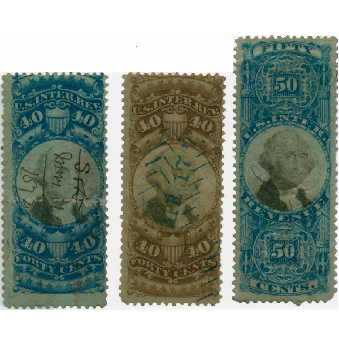 1871 US 40c 40c 50c Revenue Stamps (1 of 1)