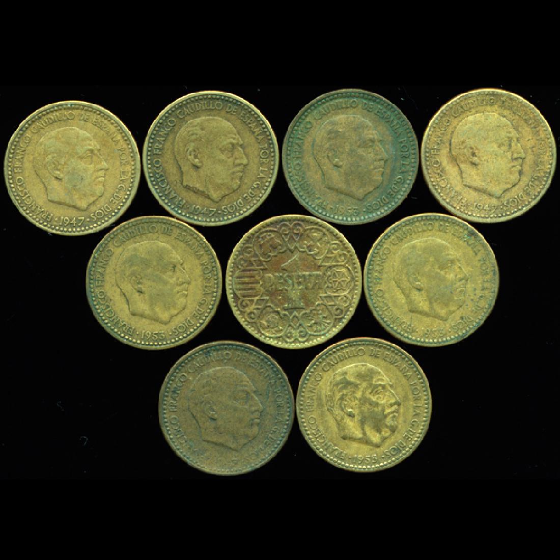 1944-63 Spain 1p AU/VF Scarce 11pcs (1 of 2)