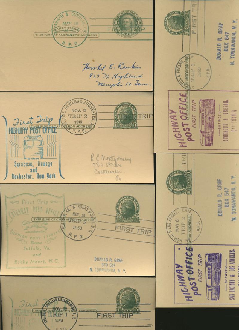 SCARCE 1950s HWY POST OFFICE 1ST DAY COVER COLLECTION: As pictured, scarce low volume issues