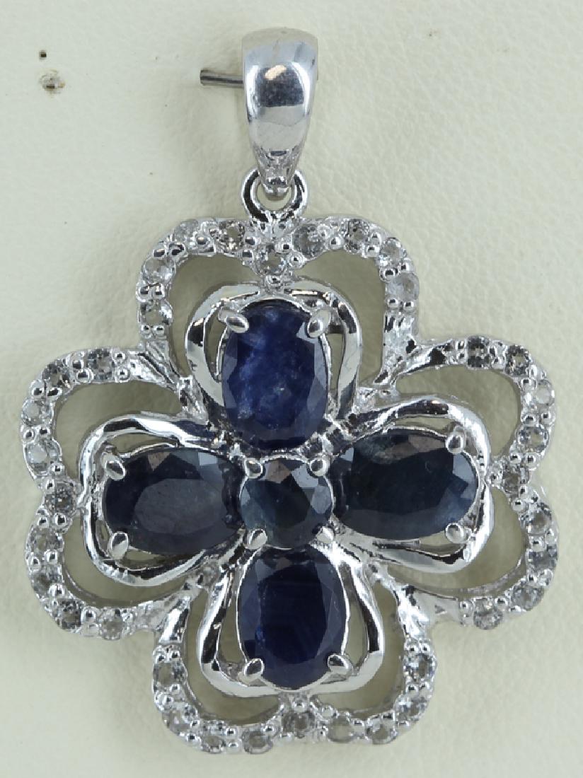 31.5twc Bl Sapphire Gold Vermeil  Pendant (1 of 1)