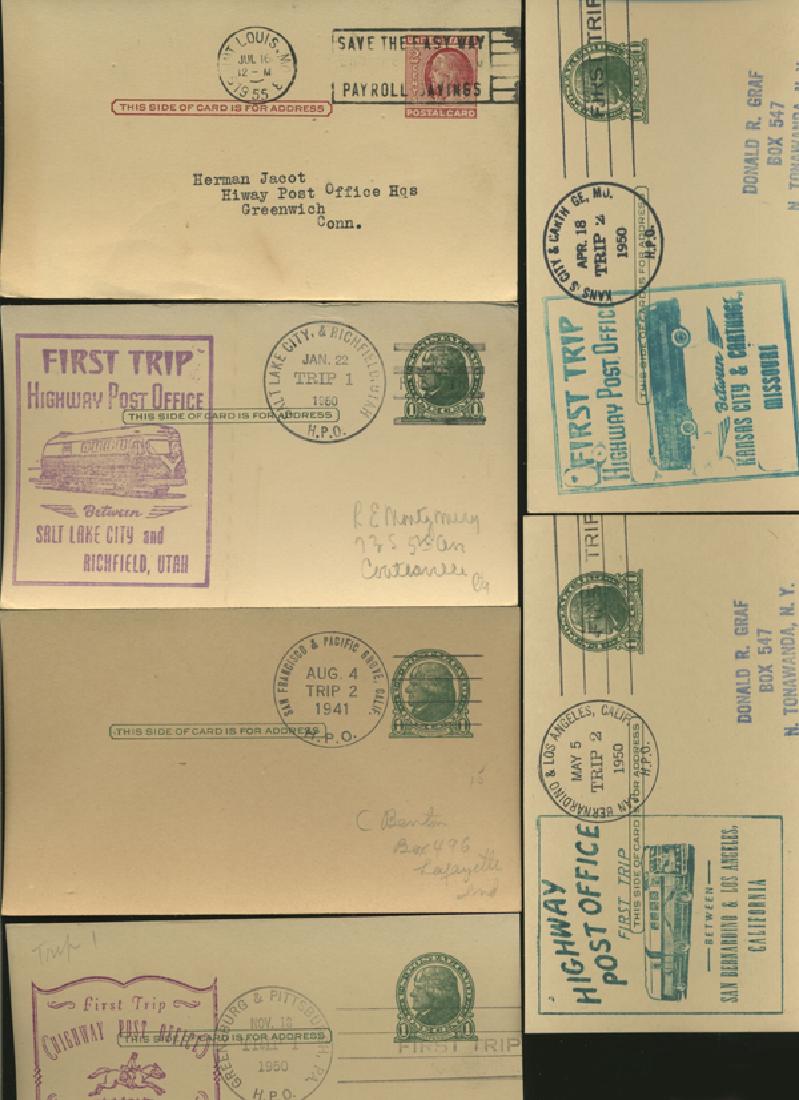SCARCE 1950s HWY POST OFFICE 1ST DAY COVER COLLECTION: As pictured, scarce low volume issues