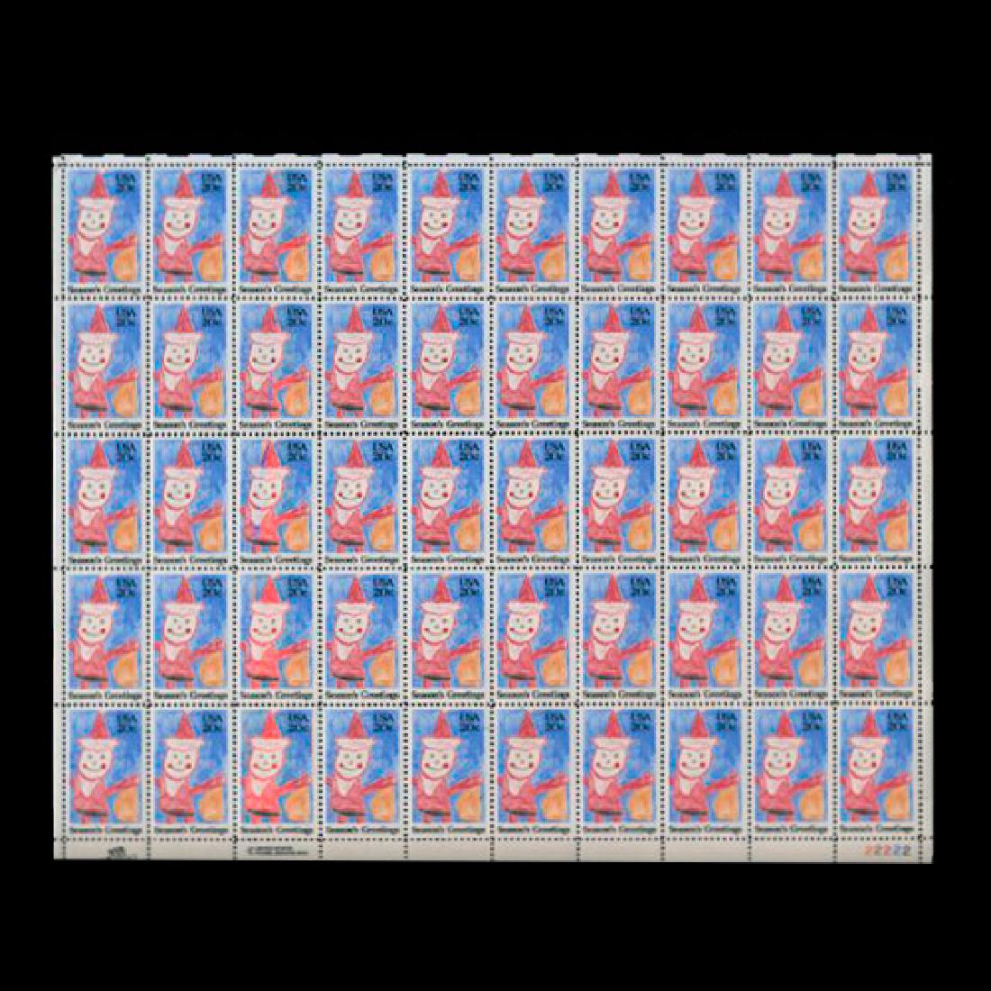 1984 US Sheet 20c Santa Claus Stamps MNH Error RARE (1 of 2)