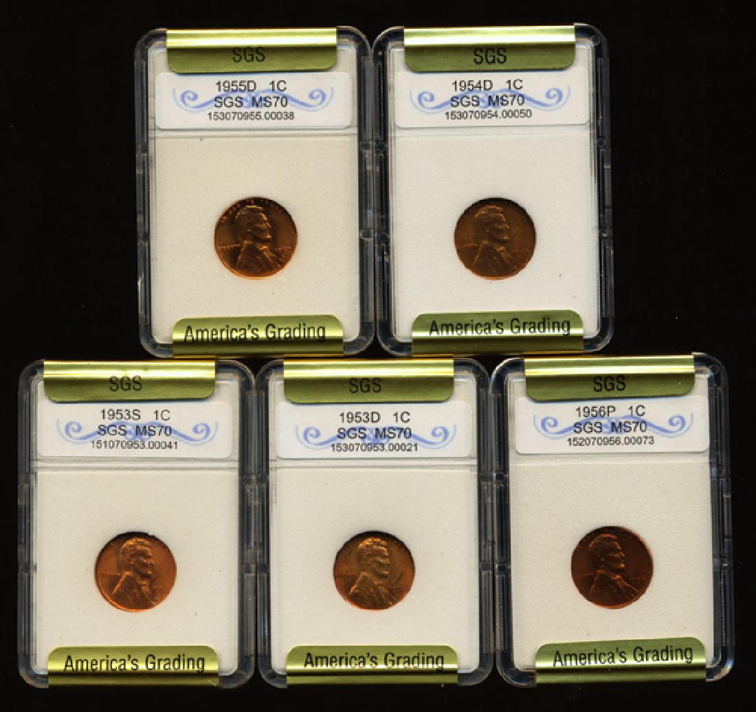1953-56 Lincoln Cent Set Graded GEMS (1 of 2)
