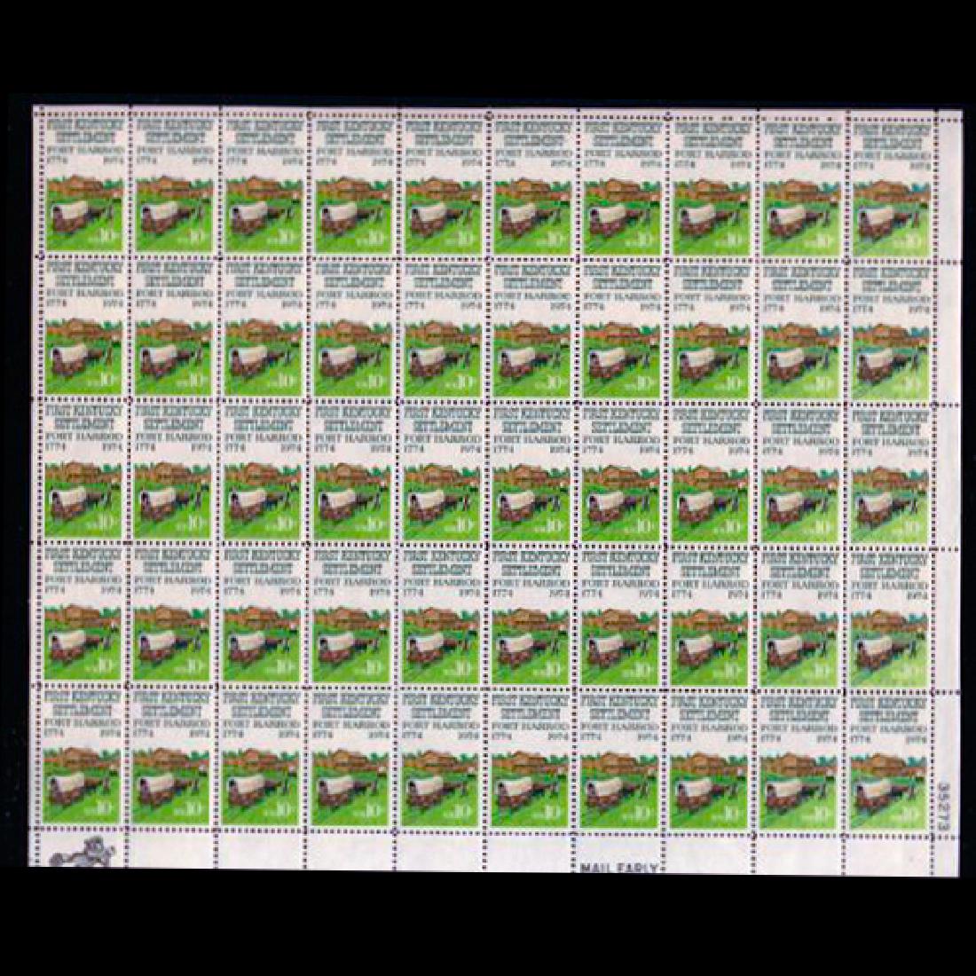 1974 US Sheet 10c Kentucky Settlement Stamps MNH Error (1 of 2)