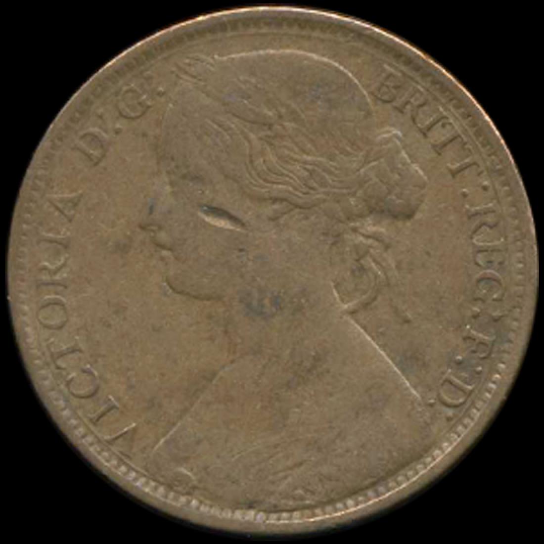 1861 Great Britain Penny F/VF RARE Variety (1 of 2)