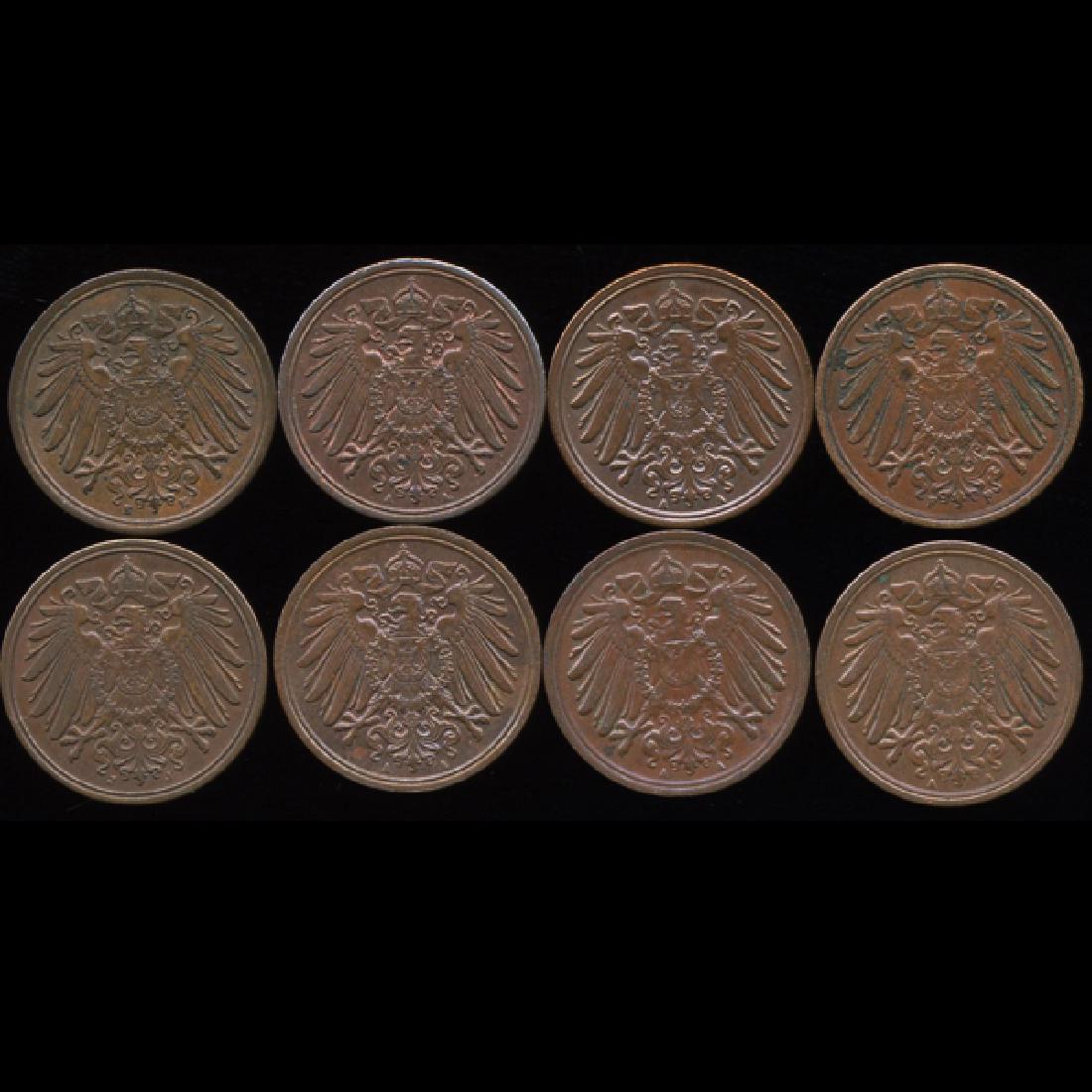 1903-13 Germany 1pf AU/UNC 8Pcs. (1 of 2)