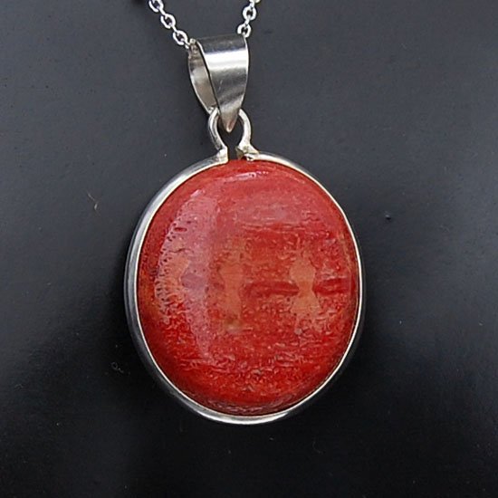 Red Coral & Sterling Necklace - 2