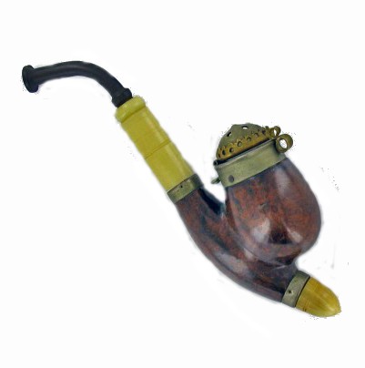 Antique Bavarian Bone & Burlwood Bruyere Pipe 6: Vintage original piece; great aroma
