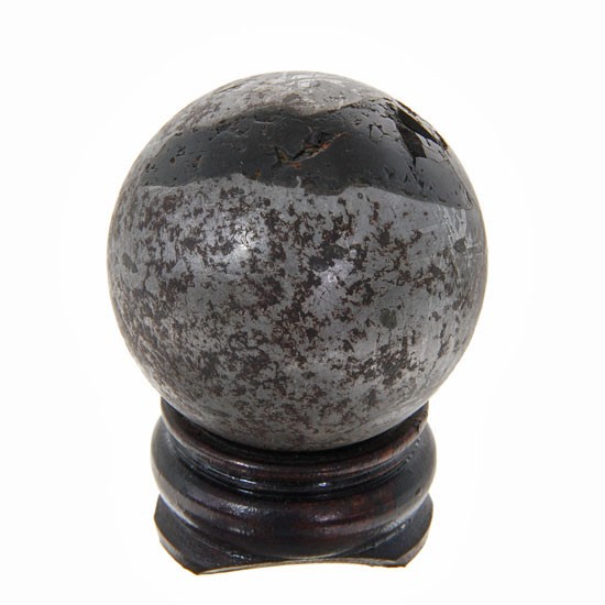 Rare Iron Meteorite Sphere: Excellent piece; with interesting inclusions; clearly visible metallic crystaline structure; 2"; 420grams