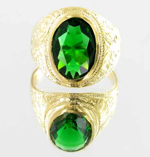 23ctw Lab Emerald 22k Gold Vermeil Ring: Stunning! Heavy gold layer