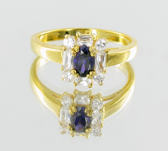 13ctw Lab Dia/Yel Sapphire 22k Gold Vermeil Ring: Stunning! Heavy gold layer