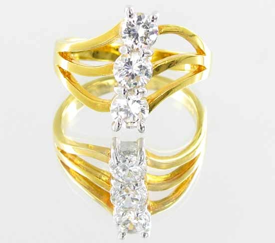 18ctw Lab Diamond 22k Gold Vermeil Ring: Stunning! Heavy gold layer