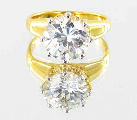 13ctw Lab Diamond 22k Gold Vermeil Ring: Stunning! Heavy gold layer