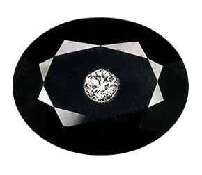 3.80ct Natural White Diamond On Black Sapphire: well cut high grade stone