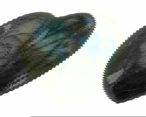 520ct Gem Grade Labradorite Polished Heart: Excellent hi-grade piece; Neon Peacock Colors