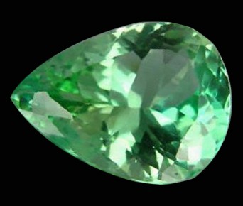 14.0ct Green Pear Cut Afghanistan Kunzite Appraisa: Excellent hi-grade piece; well cut & colored; with treatment
