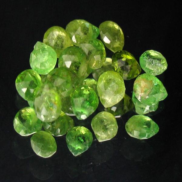 5.1ct Yellow Grn Tsavorite Garnet Appraised $11k: Excellent yellow green colored parcel 14 pieces mixed cut; lab quality evaluation 5; treatment as noted; Gem Guide wholesale $2032-$3048; full retail appraisal $11176; full lab evaluation available