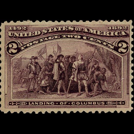 1892 US Colombian Exposition 2c Mint Stamp: Excellent mint hinged with no hidden faults