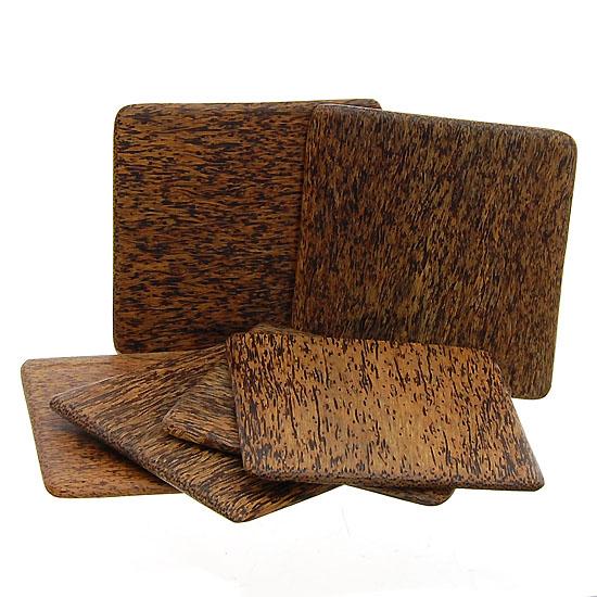 Handcrafted Sugar Palm Coaster Set: Beautifully handcrafted set of 6; 4"