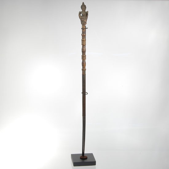 Antique Thai Bronze Tatoo Pen: 16", Brass, on Stand
