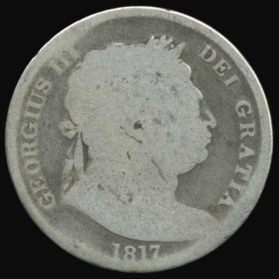1817 Britain George III Half Crown Circulated: Scarce early piece