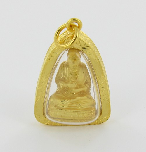 22k Gold Vermeil Famous Monk Thai Buddhist Amulet: Excellent well crafted piece