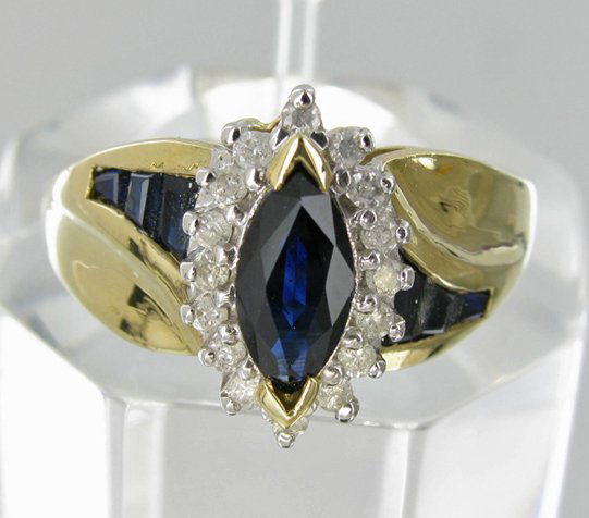 1.6ct Ceylon Blue Sapphire & Diamond 10k Ring: Wonderful NEW 10k gold ring