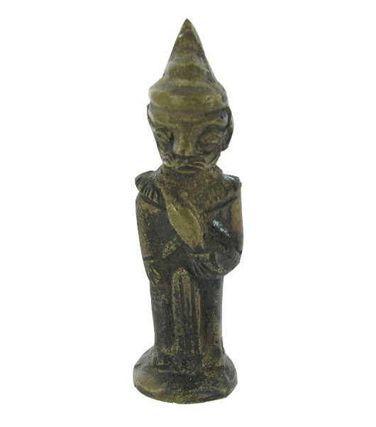 Antique 1900s Standing Burma Brass Jester: Excellent early brass piece; 4"