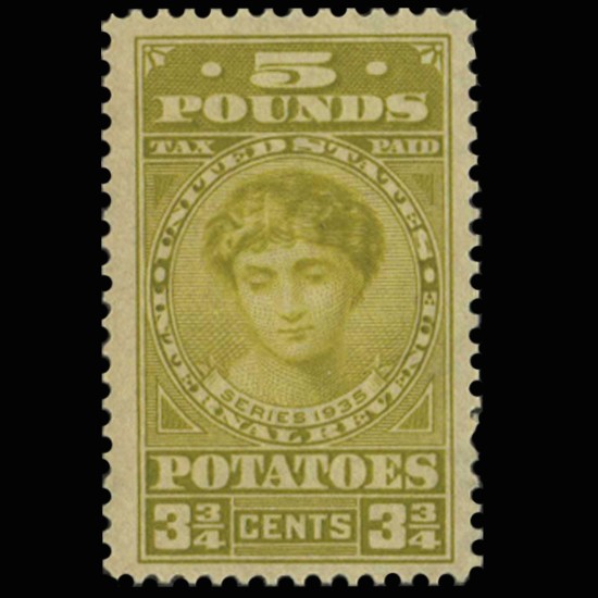 1935 US 3.75c Potato Tax Revenue Stamp NICE: Scarce early issue with no hidden faults; full gum/hinged