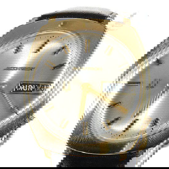 Vintage 1960s Men's 14k Gold Bulova Watch RARE: Well running near new piece; Clean 14k case and face with new leather band