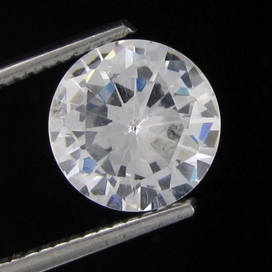 3.19ct White Zircon Gem: Excellent piece; well cut and colored; with treatment unless noted