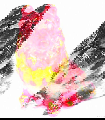 525ct. Dog Statue Fancy Color Sapphire~Topaz: Rare piece; made of bonded translucent fancy sapphire