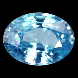 0.95ct Quality Sea Foam Blue Zircon Heated: Excellent hi-grade piece; well cut & colored; with treatment
