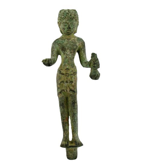 Antique 1800s Standing Burma Buddha: Excellent early bronze piece; 4"