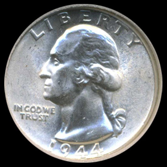 1955 Washington Silver Quarter Graded GEM: Graded MS70; looks at least MS66+