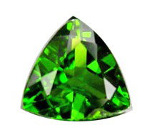 .25ct Trillion Green Chrome Diopside: Excellent piece; well cut & colored; with treatment