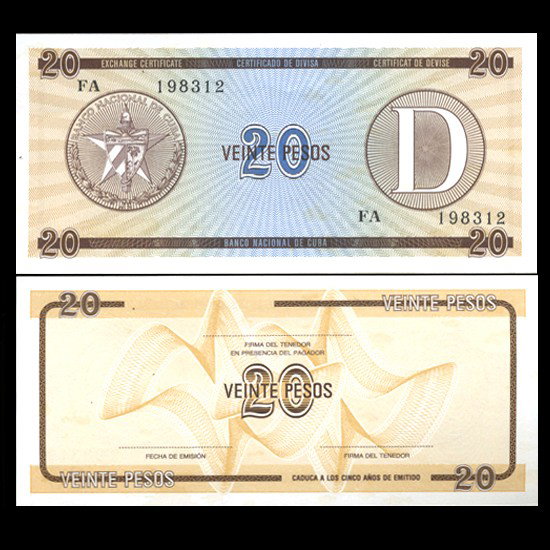 1985 Cuba 20p Foreign Exch Crisp Unc Series D: Scarce high grade issue