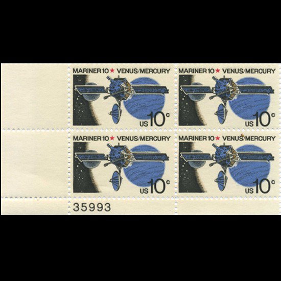 1975 US Mariner Venus 10c Plate Block MINT: Excellent issue with no hidden faults